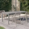Vidaxl Patio Table Gray 78.7"x39.4"x29.5" Solid Wood Acacia