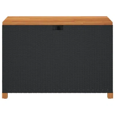 Vidaxl Patio Wicker Deck Box In Black
