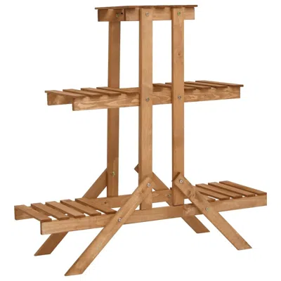 Vidaxl Plant Stand 32.7"x9.8"x32.7" Firwood 7234 In Brown