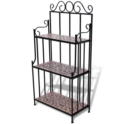 Vidaxl Plant Stand Display Terracotta Color Mosaic Pattern, 41131 In Black