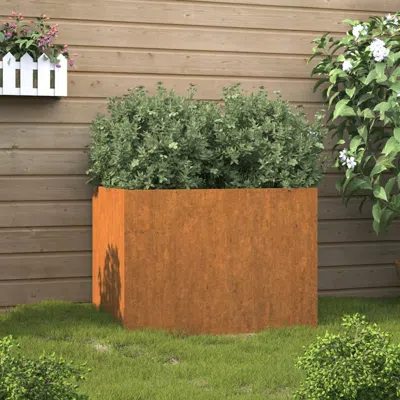 Vidaxl Planter 24.4"x18.5"x18.1" Corten Steel In Brown