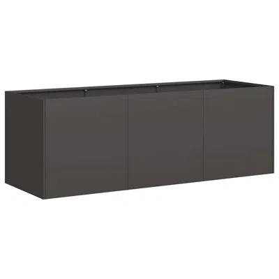 Vidaxl Planter Cold-rolled Steel Large Outdoor Planter Planters In Black