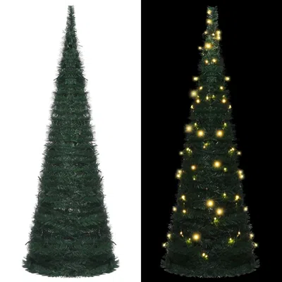 Vidaxl Pop-up String Artificial Christmas Tree With Led Green 70.9", 321524