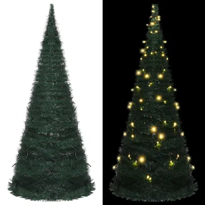 Vidaxl Pop-up String Artificial Christmas Tree With Led Green 82.7", 321525