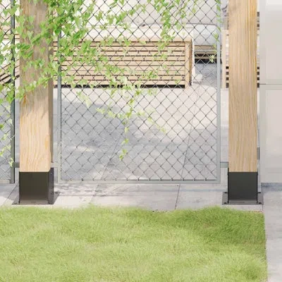 Vidaxl Post Bases Square 12 Pcs 2.80x2.80" Galvanised Steel In Anthracite