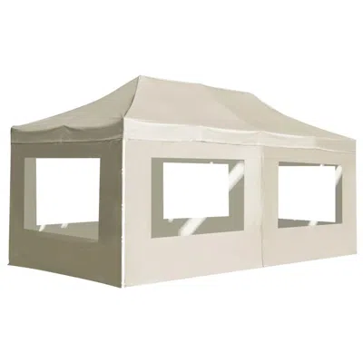 Vidaxl Professional Folding Party Tent With Walls Aluminium 236.2"x118.1" Cream, 45506 In Neutral