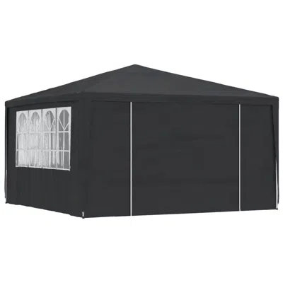 Vidaxl Professional Party Tent With Side Walls 13.1'x13.1' Anthracite 90 G/mâ², 48535 In Black