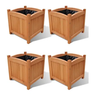 Vidaxl Raised Beds 4 Pcs 11.8"x11.8"x11.8", 276010 In Brown