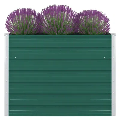 Vidaxl Raised Garden Bed 39.4"x39.4"x30.3" Galvanized Steel Green 7021