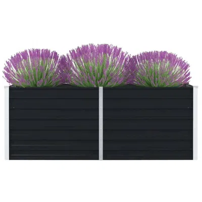 Vidaxl Raised Garden Bed 63"x31.5"x17.7" Galvanized Steel Anthracite 7013 In Purple