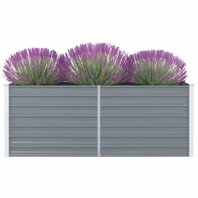 Vidaxl Raised Garden Bed 63"x31.5"x17.7" Galvanized Steel Gray 7011