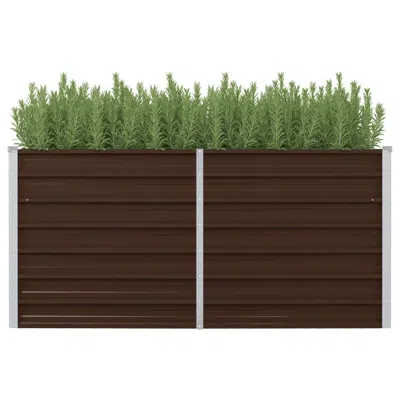 Vidaxl Raised Garden Bed Brown 63"x31.5"x30.3" Galvanized Steel 5709