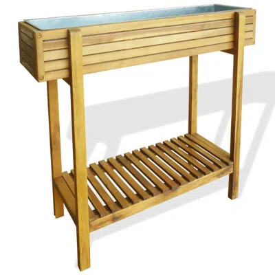 Vidaxl Raised Garden Raised Bed Solid Acacia Wood And Zinc, 43793 In Brown