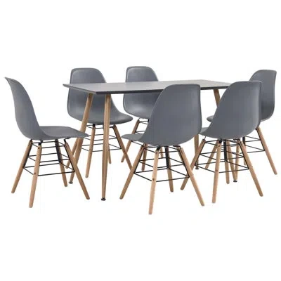 Vidaxl Rayford Dining Set With 6 Chairs In Gray