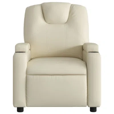 Vidaxl Recliner Chair, Adjustable Backrest/ Footrest In Cream Faux Leather