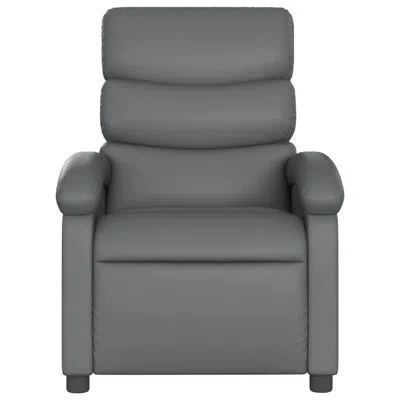 Vidaxl Recliner Chair, Adjustable Backrest/ Footrest, Leather In Gray Faux Leather