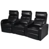 Vidaxl Recliner Sofa Black Faux Leather 3-seater Adjustable Footrests