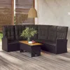 Vidaxl Reclining Corner Sofa With Cushions Black Poly Rattan