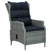 Vidaxl Reclining Garden Chair With Cushions Poly Rattan Light Gray, 313301