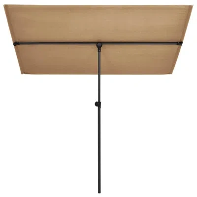 Vidaxl Rectangular Market Umbrella In Taupe