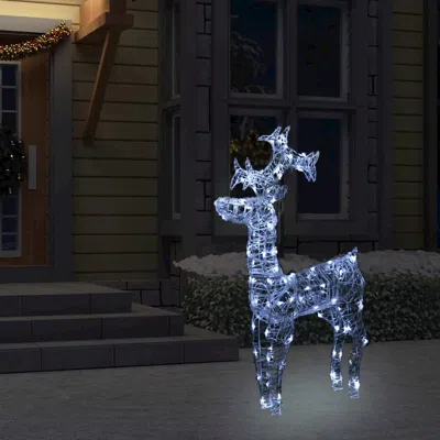 Vidaxl Reindeer Christmas Decoration 90 Leds 23.6"x6.3"x39.4" Acrylic In Blue