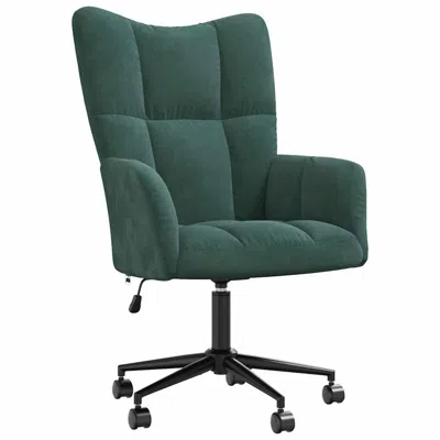 Vidaxl Relaxing Chair Dark Green Velvet (100% Polyester) Medium
