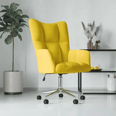 Vidaxl Relaxing Chair Mustard Yellow Velvet (100% Polyester), Steel Medium