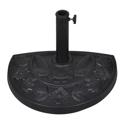 Vidaxl Resin Half Round Parasol Base, 40820 In Brown