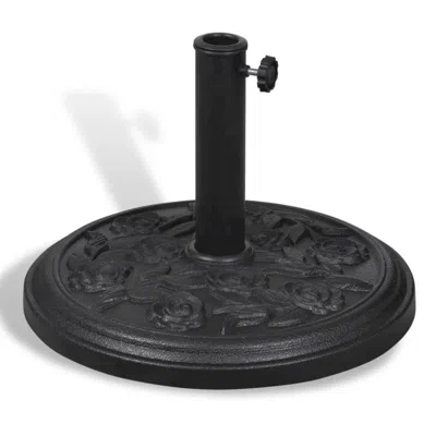 Vidaxl Resin Round Parasol Base, 40821 In Black