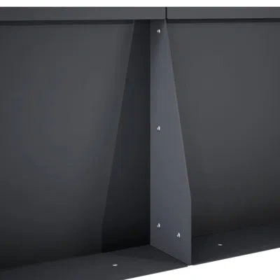 Vidaxl Retaining Wall 4 Pcs 39.37 X 39.37 X 11.81 In Steel Anthracite In Black