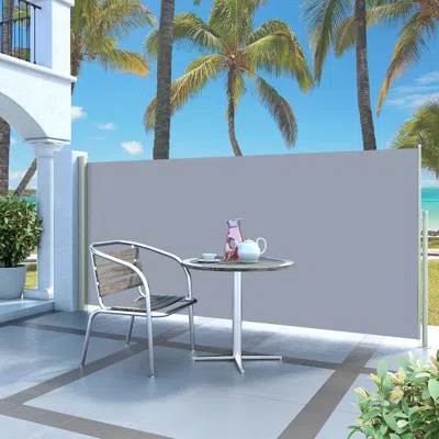 Vidaxl Retractable Side Awning 55.1"x118.1" Gray, 45357 In Neutral