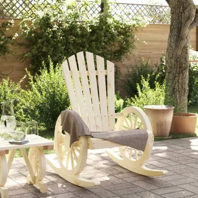 Vidaxl Rocking Adirondack Chair Solid Wood Fir In Brown