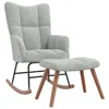 Vidaxl Rocking Chair With Stool Light Gray Velvet Medium Rocking Chair