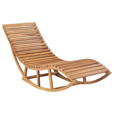 Vidaxl Rocking Sunlounger Solid Teak Wood, 49390 In Brown