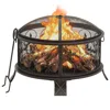 Vidaxl Rustic Fire Pit With Poker 26.6" Xxl Steel, 311891