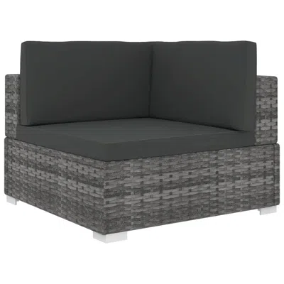 Vidaxl Sectional Corner Chair With Cushions Poly Rattan Gray, 48294