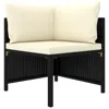 Vidaxl Sectional Corner Sofa With Cushions Black Poly Rattan 3507