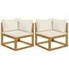 Vidaxl Sectional Corner Sofas 2 Pcs With Cushions Cream White, 311853