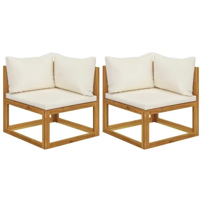Vidaxl Sectional Corner Sofas 2 Pcs With Cushions Cream White, 311853