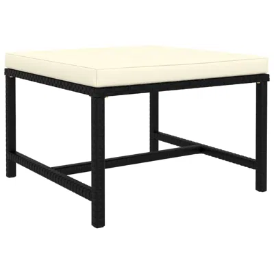 Vidaxl Sectional Footrest With Cushion Black Poly Rattan 3509 In White