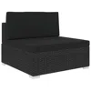 Vidaxl Sectional Middle Seat With Cushions Poly Rattan Black, 48291