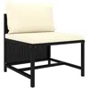 Vidaxl ?sectional Middle Sofa With Cushions Black Poly Rattan 3508