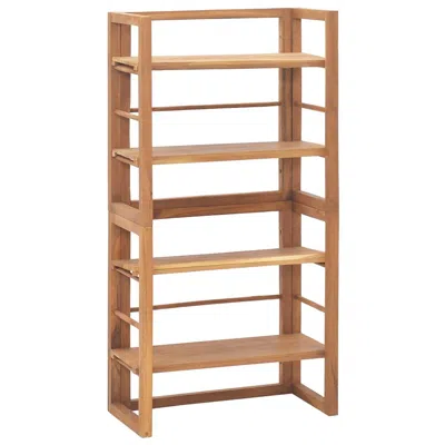 Vidaxl Shelving Unit 23.6"x11.8"x47.2" Solid Teak Wood In Neutral