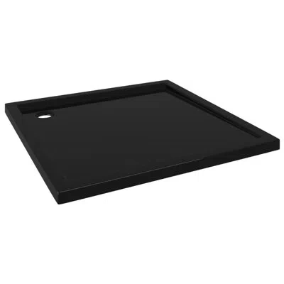 Vidaxl Shower Base Tray, Non-slip Bathroom Shower Pan, Reinforced Abs In Black