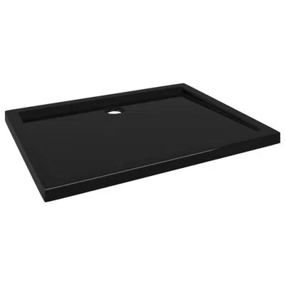 Vidaxl Shower Base Tray, Non-slip Bathroom Shower Pan, Reinforced Abs In Black
