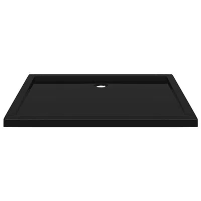 Vidaxl Shower Base Tray, Non-slip Bathroom Shower Pan, Reinforced Abs In Black