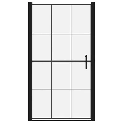 Vidaxl Shower Door Shower Enclosure Screen For Bathroom Tempered Glass Black