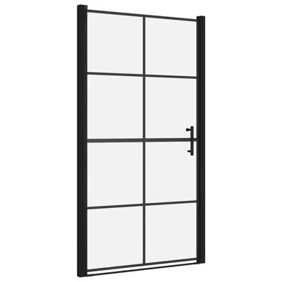 Vidaxl Shower Door Shower Enclosure Screen For Bathroom Tempered Glass Black