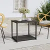 Vidaxl Side Table Black 21.7"x17.7"x19.3" Poly Rattan