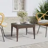 Vidaxl Side Table Brown 19.7"x19.7"x15" Poly Rattan And Tempered Glass